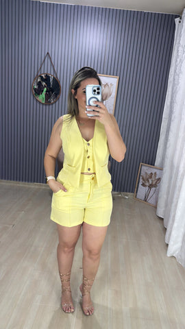 Conjunto shorts alfaiataria essencial